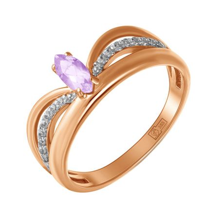 Кольцо из золота с аметистом и фианитами 39990₽