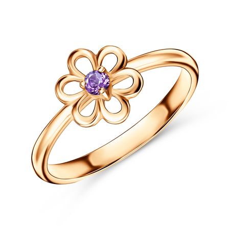 Золотое детское кольцо с аметистом 7990₽
