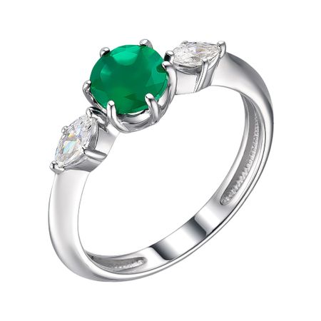 Кольцо из серебра с агатом и фианитами 900₽