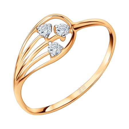 Золотое кольцо с фианитами 9560₽