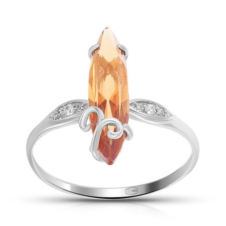 Кольцо из серебра с цитрином и фианитами 990₽