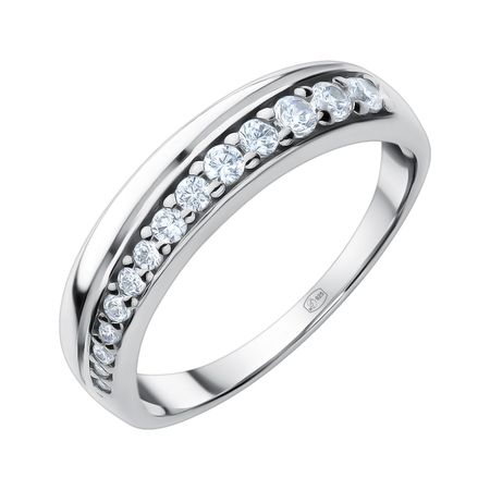 Серебряное кольцо с фианитами и родированием 990₽