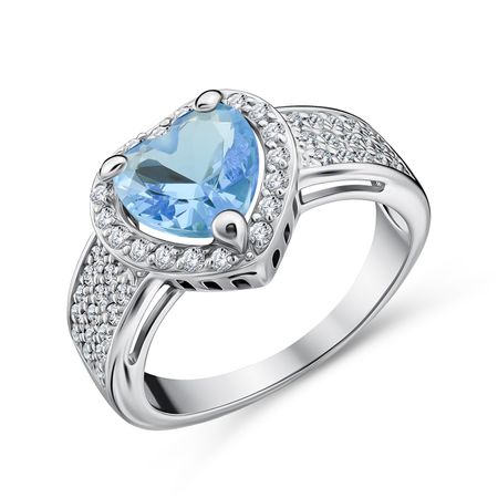 Серебряное кольцо с топазом и фианитами 1290₽