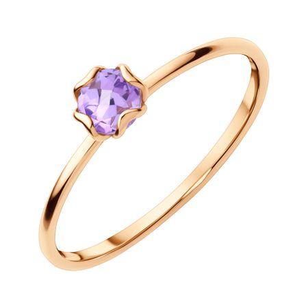 Золотое детское кольцо с аметистом 5990₽