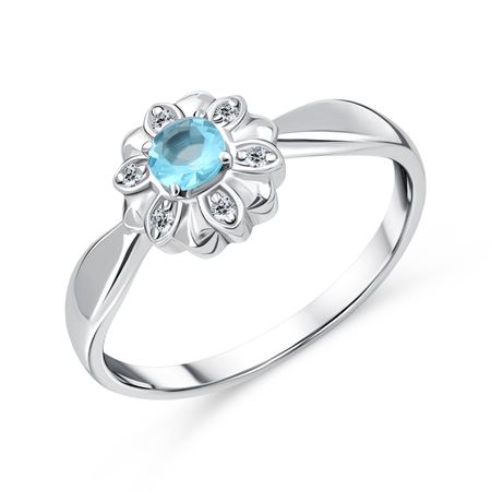 Серебряное кольцо с топазом и фианитами 690₽