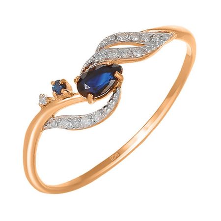 Золотое кольцо с сапфирами и бриллиантами 32990₽