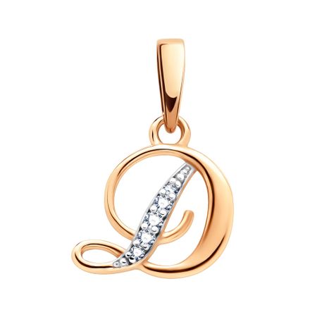 Золотая подвеска буква Д с фианитами 7990₽