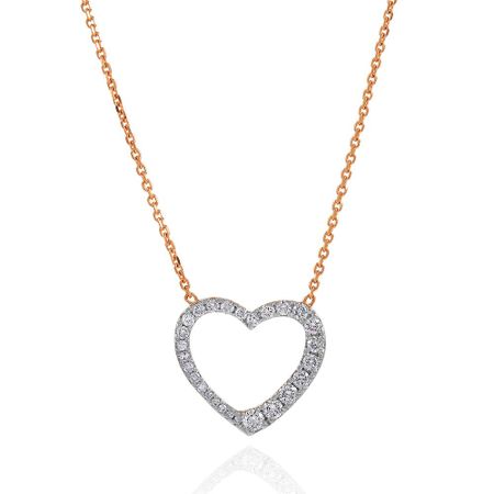 Золотое колье Сердце с бриллиантами и родированием 67990₽