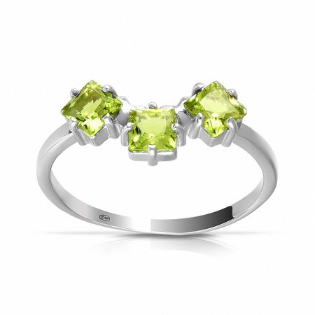 Кольцо из серебра с хризолитом 990₽