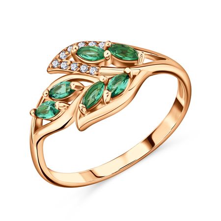 Серебряное кольцо с ювелирным стеклом и фианитами 1190₽