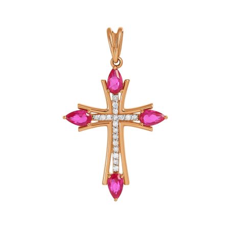 Подвеска-крестик TALANT из золота с рубинами и бриллиантами 28990₽