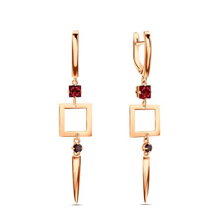 Золотые серьги с гранатом 61990₽