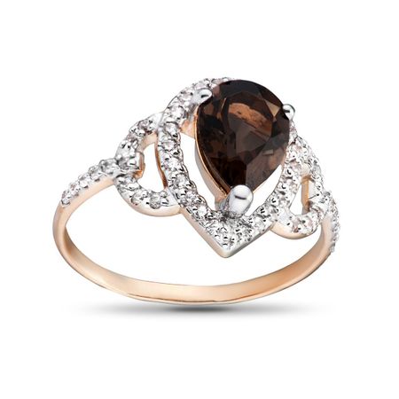 Кольцо из золота с раухтопазом и фианитами 27990₽