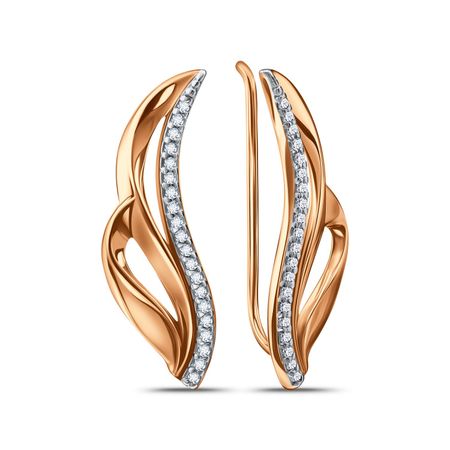 Золотые серьги с фианитами 26090₽