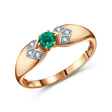 Золотое кольцо с изумрудом и бриллиантами 39990₽