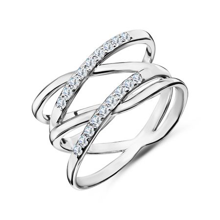 Серебряное кольцо с фианитами и родированием 1520₽