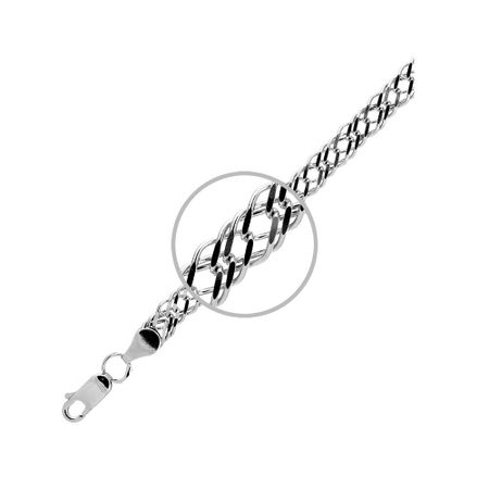 Серебряная цепочка Тройной ромб с алмазной гранью и родированием 6590₽