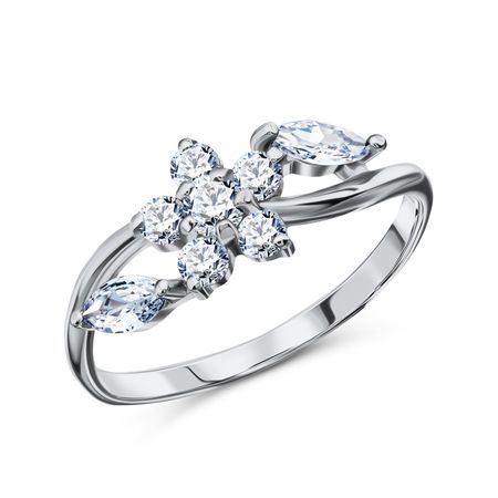 Серебряное кольцо с фианитами и родированием 990₽