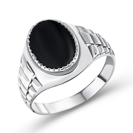 Серебряное кольцо-печатка с ониксом 3990₽