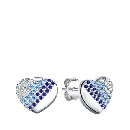 Серебряные серьги с фианитами и родированием 1490₽