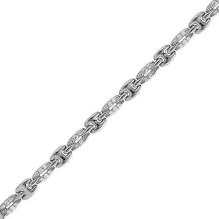 Серебряный браслет Ролекс с фианитами и родированием 4500₽