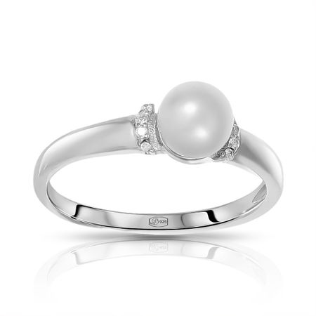 Кольцо из серебра с жемчугом и фианитами 990₽