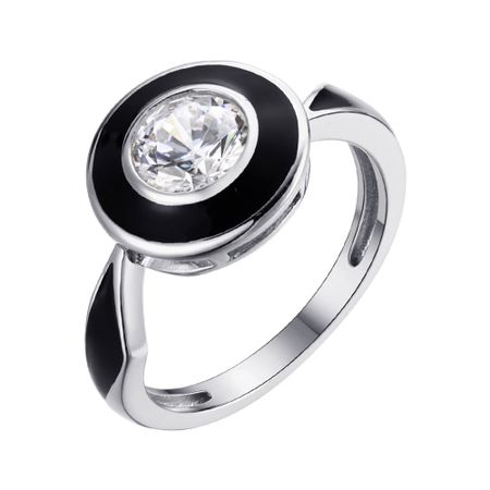 Кольцо из серебра с эмалью и фианитом 1490₽