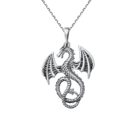Серебряная подвеска Дракон с чернением 2290₽