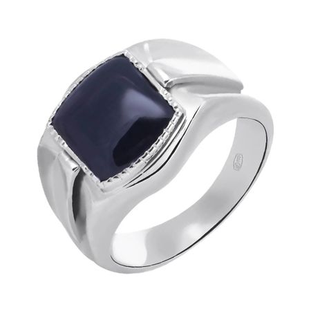 Серебряная печатка с ониксом и родированием 5000₽