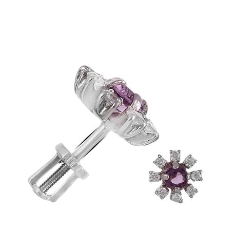 Серьги-пусеты из серебра с кварцем и фианитами 790₽