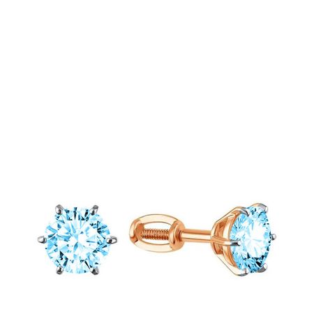 Золотые серьги с кристаллами Swarovski 19990₽