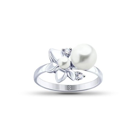 Кольцо SOKOLOV из серебра с жемчугом и фианитами 890₽