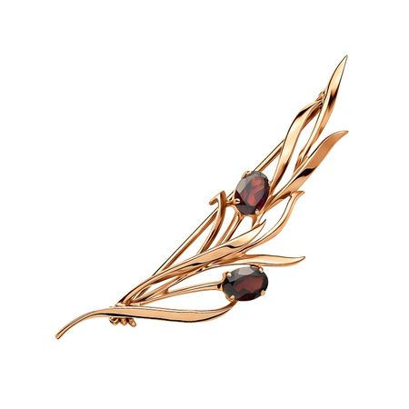 Золотая брошь с гранатом 44990₽