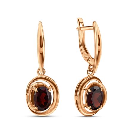 Золотые серьги с гранатом 22990₽