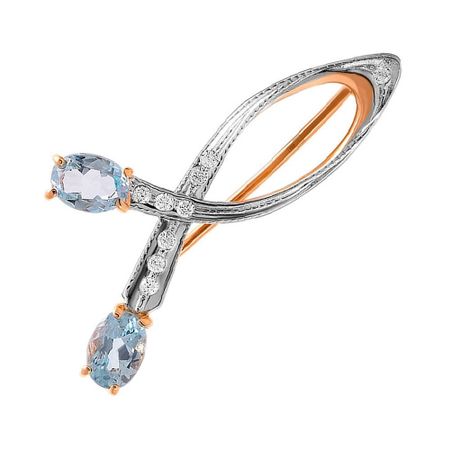 Брошь из золота с топазами и фианитами 33990₽