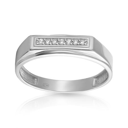 Кольцо-печатка из серебра с фианитами 1200₽