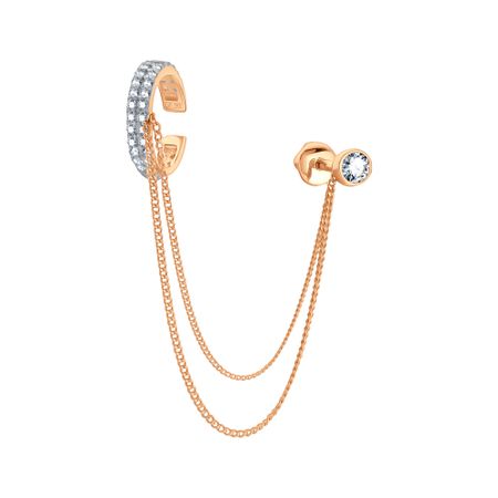 Золотая серьга с фианитами 25990₽