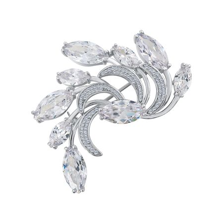 Серебряная брошь с фианитами и родированием 5990₽