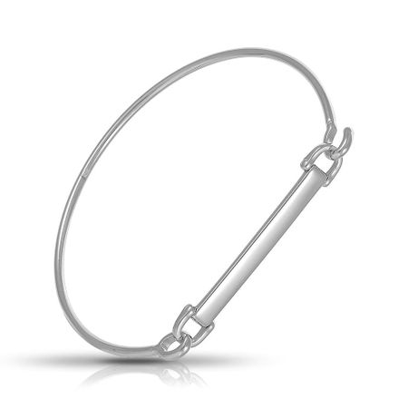 Серебряный жесткий браслет с родированием 1490₽