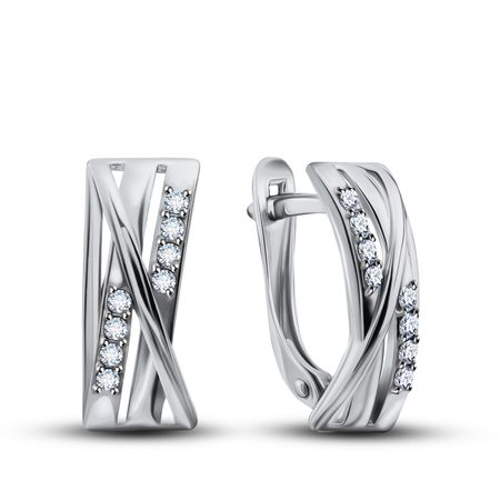 Серебряные серьги с фианитами 2490₽
