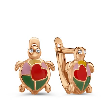 Серебряные серьги с эмалью и фианитами 1790₽