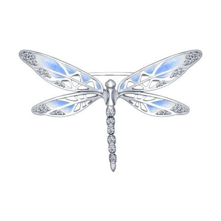 Брошь SOKOLOV Стрекоза из серебра с эмалью и фианитами 3890₽