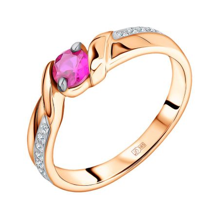 Золотое кольцо с рубином и бриллиантами 33990₽