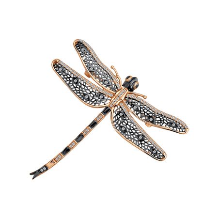 Серебряная брошь с кристаллами и фианитами 5990₽