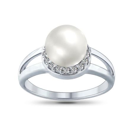 Кольцо SOKOLOV из серебра с жемчугом и фианитами 1140₽