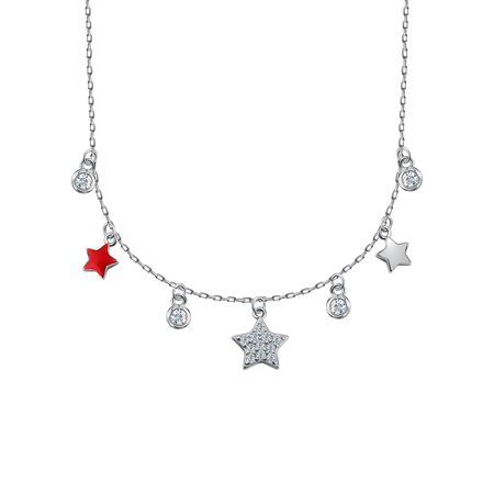 Серебряное колье с эмалью и фианитами р 38-43 1680₽