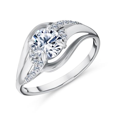 Серебряное кольцо с фианитами и родированием 1790₽