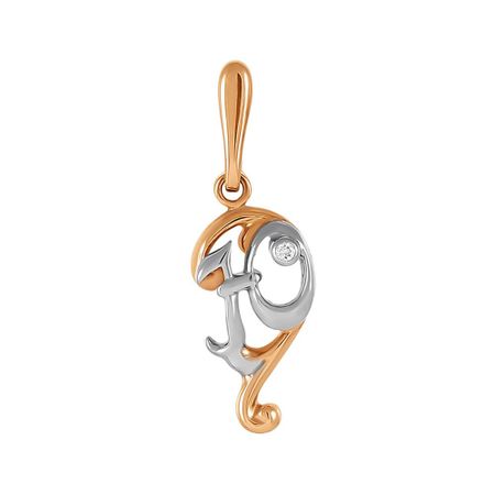 Золотая подвеска буква Ю с фианитом 18990₽