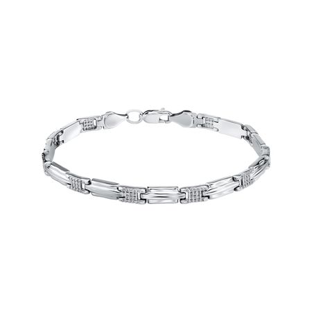Серебряный браслет Ролекс с фианитами и родированием 3000₽