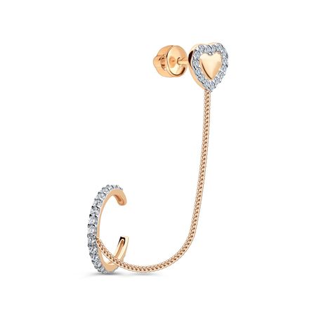 Золотая серьга с фианитами 20990₽